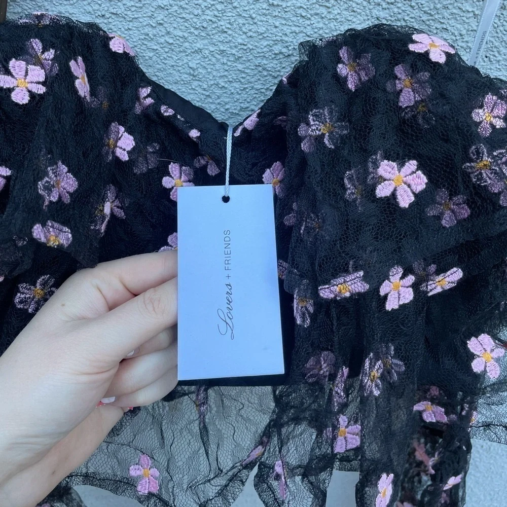 Lovers + Friends Juliana Floral Mesh Crop Top - Picture 7 of 12